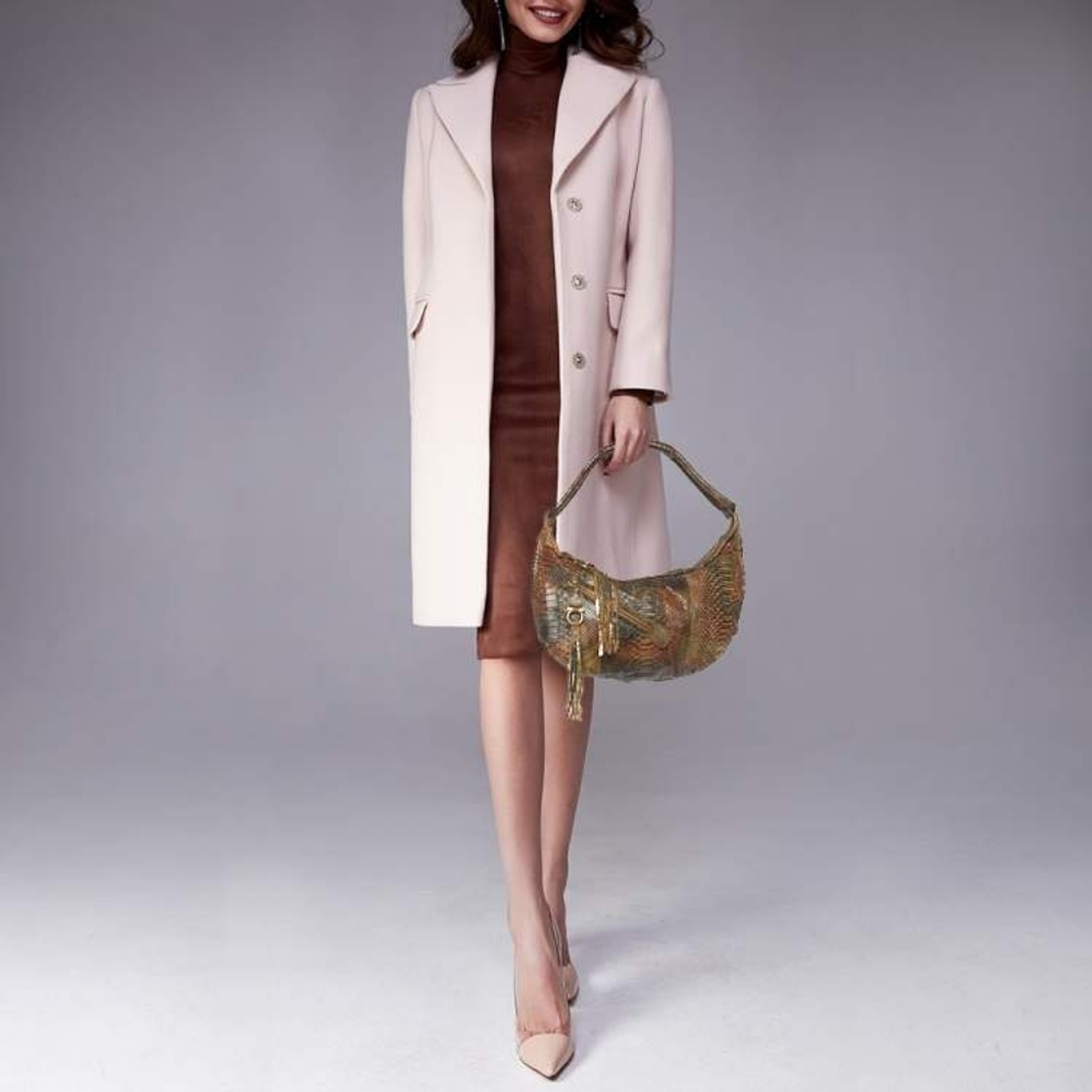 Salvatore Ferragamo Large Python Leather Hobo Bag Brown - Picture 6 of 13
